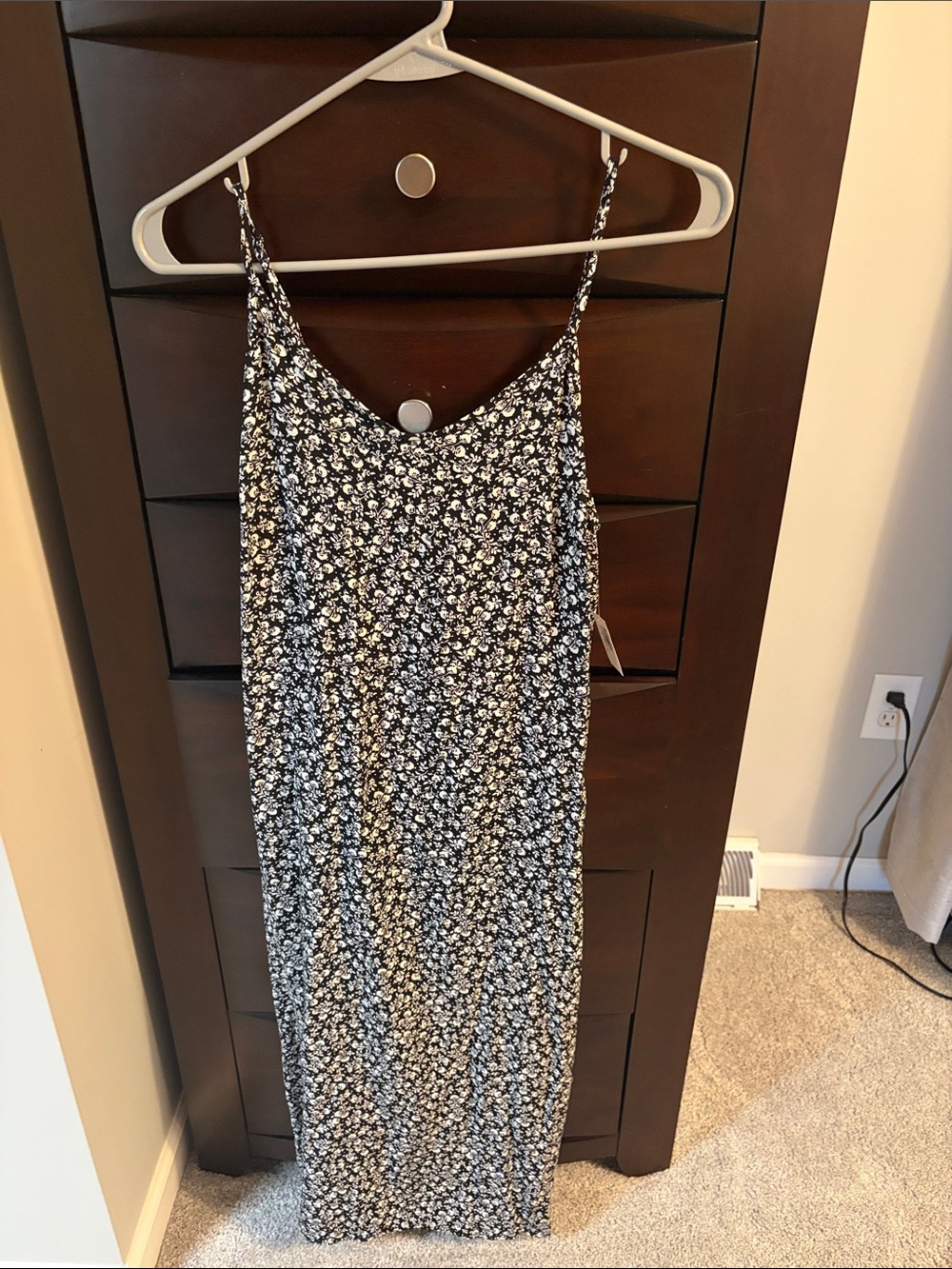 Old Navy Black and White Floral Maxi Dress